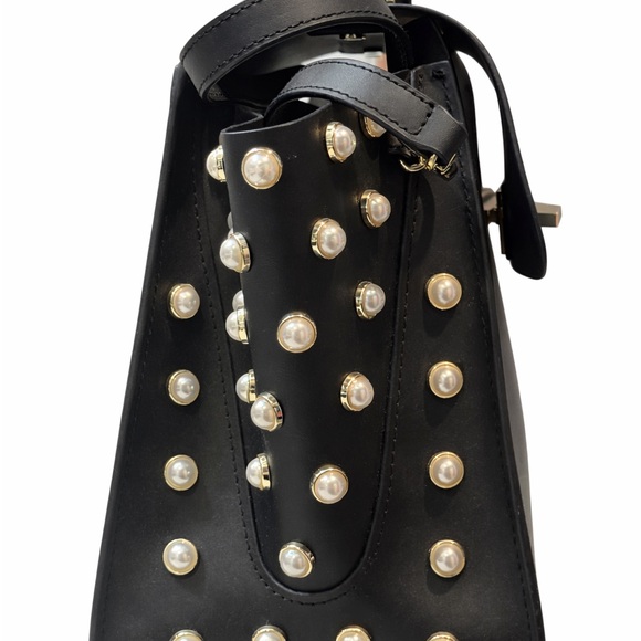 Zac Posen Black Satchel with Gold Accents - Picture 3 of 4